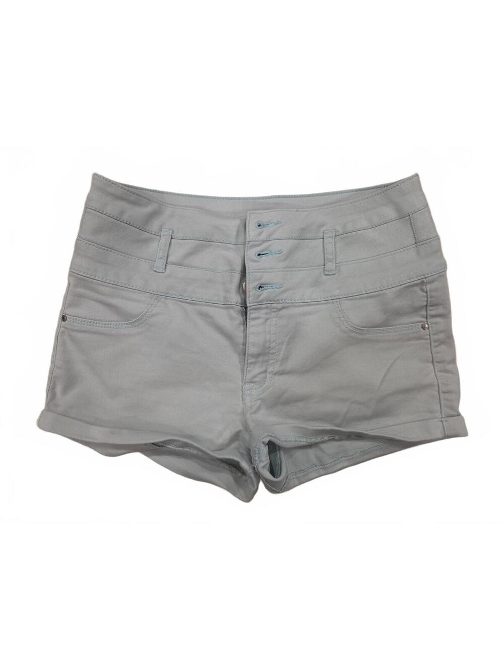 Refuge High Rise 3 Button Cuffed Denim Shorts Light Blue Size 6